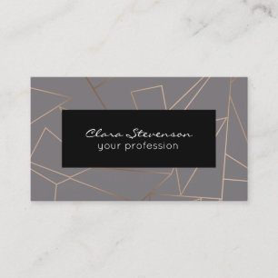 Faux rose gold elegant modern minimalist geometric business card