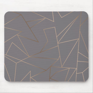 Faux rose gold elegant modern minimalist geometric mouse pad