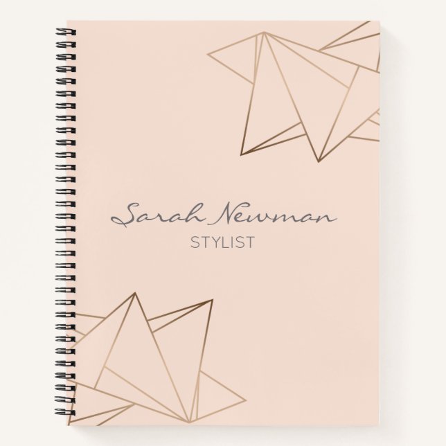 Faux rose gold elegant modern minimalist geometric notebook (Front)