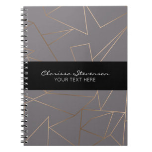 Faux rose gold elegant modern minimalist geometric notebook