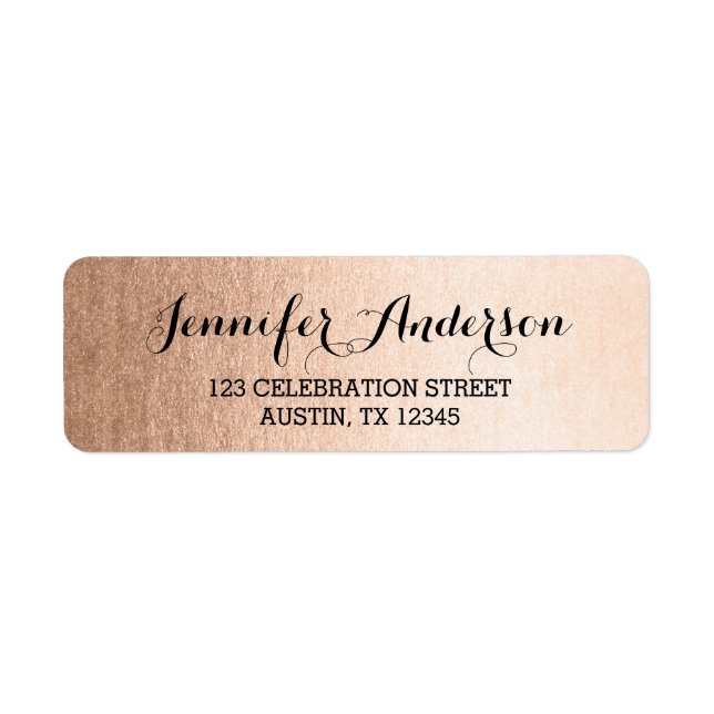 Faux Rose Gold Élégant Script Moderne (Devant)