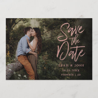 Faux Rose Gold Enregistrer la carte postale Date