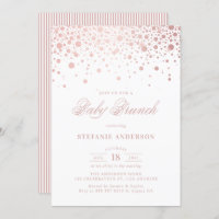 Faux Rose Gold Foil Confetti Dots Baby Brunch