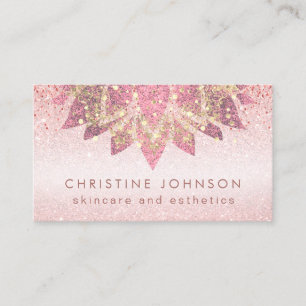 faux rose gold foil decor skincare and aesthetics business card