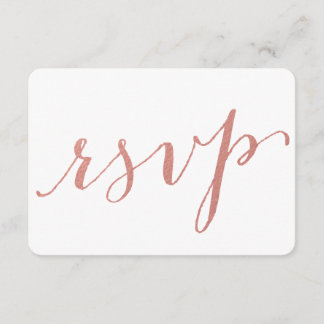 Faux Rose Gold Foil Glamour | Wedding RSVP Card