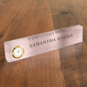 Faux Rose Gold Foil Luxury Nameplate