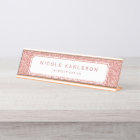 Faux Rose Gold Glitter Lux Personalized Name Plate