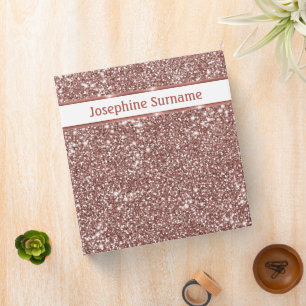 Faux Rose Gold Glitter Texture Look & Custom Text Binder