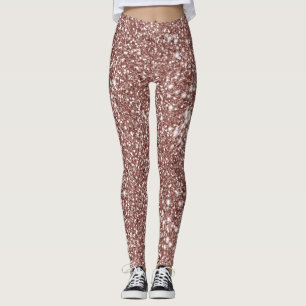 Faux Rose Gold Glitter Texture Look Leggings