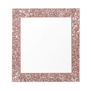 Faux Rose Gold Glitter Texture Look-like Design Notepad