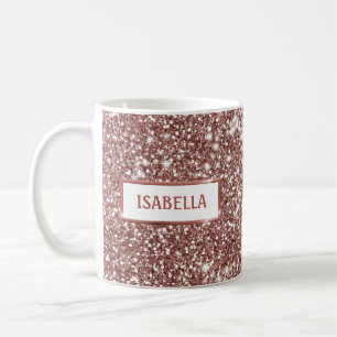 Faux Rose Gold Glitter Texture Look With Your Name Coffee Mug