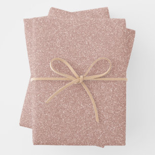 Faux Rose Gold Glitter  Wrapping Paper Sheet