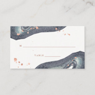 Faux Rose Gold Grey Geode Wedding Escort Card