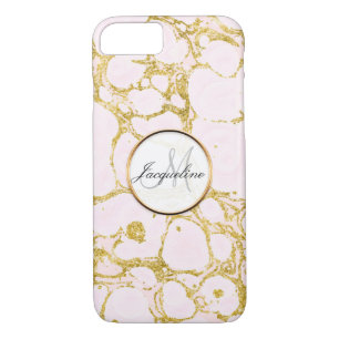 Faux Rose Gold Marble Marbled Pattern Blush Pink Case-Mate iPhone Case