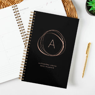 Faux Rose Gold Monogramme Abstrait