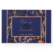 Faux Rose Gold & Navy Marble Wedding