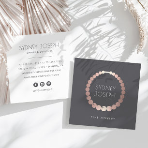 Faux Rose Gold Necklace Logo   Jewellery Design Square Business Card