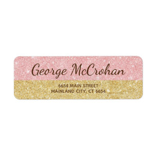 Faux rose gold pailleté rose Adresse de retour