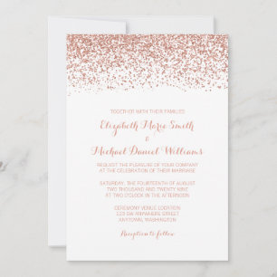 Faux Rose Gold Parties scintillant Invitations de