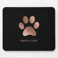 Faux Rose Gold Paw Print