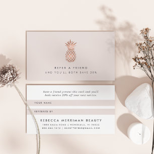 Faux Rose Gold Pineapple Carte de référence