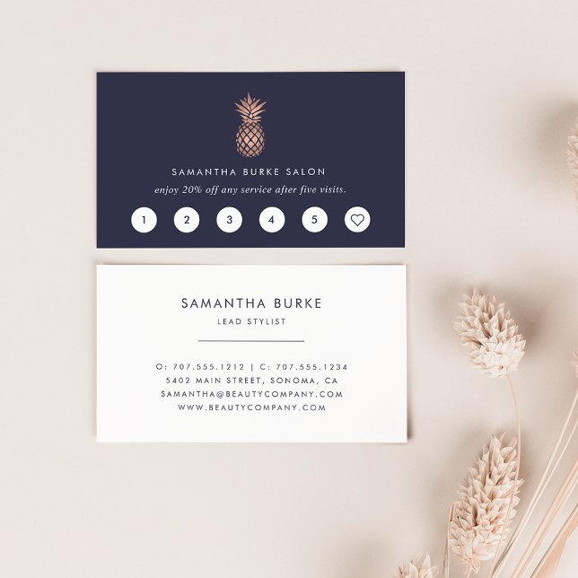 Faux Rose Gold Pineapple Loyalty Cards (Creator Uploaded)