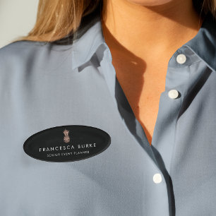 Faux Rose Gold Pineapple Name Tag