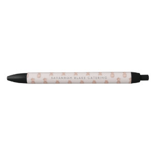 Faux Rose Gold Pineapple Personalized Black Ink Pen
