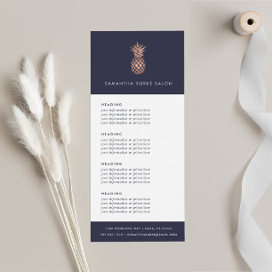 Faux Rose Gold Pineapple Pricing or Services Rack Card