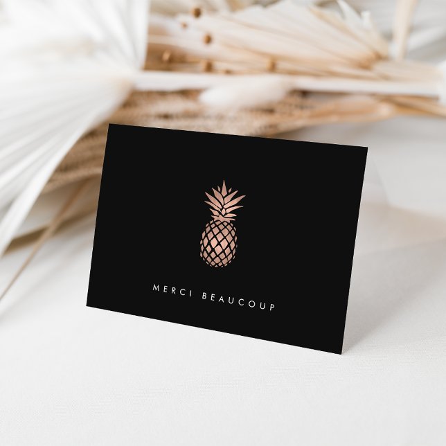 Faux Rose Gold Pineapple Thank You Card (Creator Uploaded)