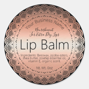 Faux Rose Gold Sticker Label For Handmade Lip Balm