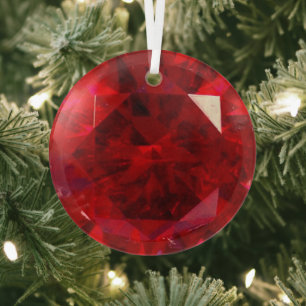 Faux ruby glass ornament 