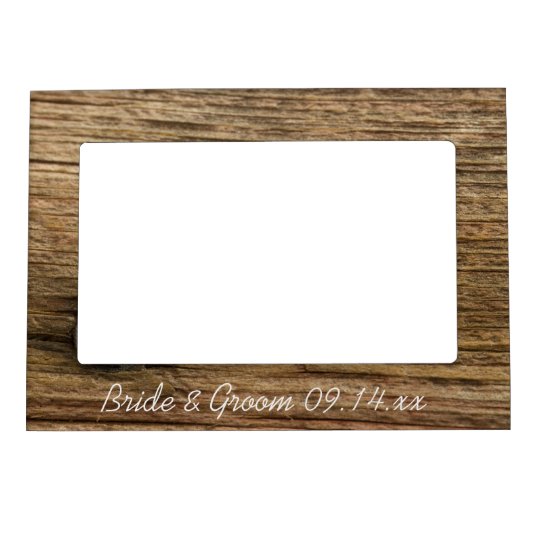 Faux Rustic Barn Wood Country Wedding Magnetic Frames