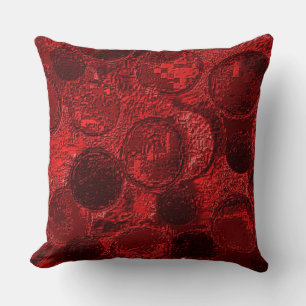 Faux Rustic Brick Circle Throw Pillow
