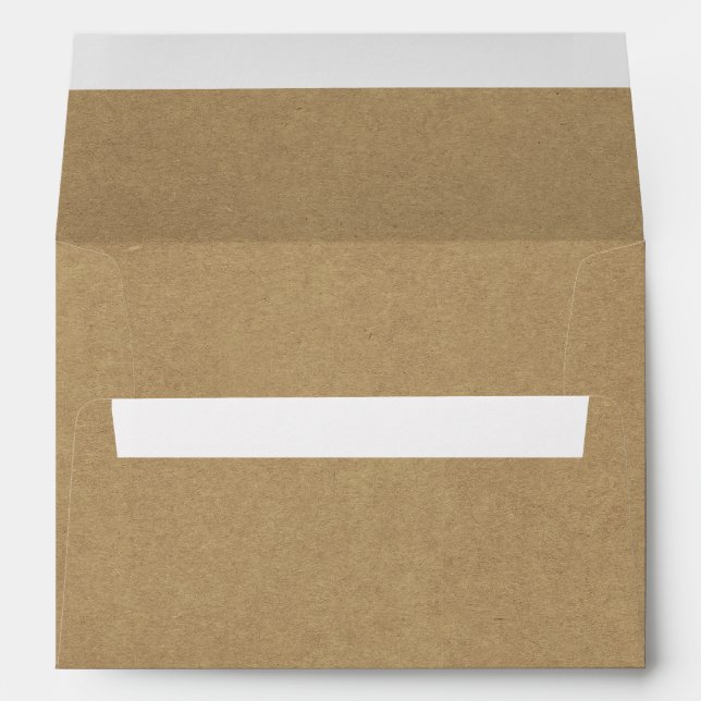 Faux Rustic Brown Kraft Pre-Printed Address 5x7 Envelope (Back (Bottom))