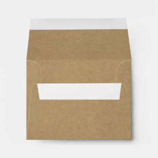 Faux Rustic Brown Kraft Pre-Printed Address RSVP Envelope