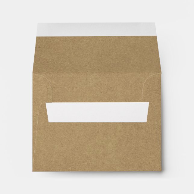 Faux Rustic Brown Kraft  Pre-Printed Address RSVP Envelope (Back (Bottom))