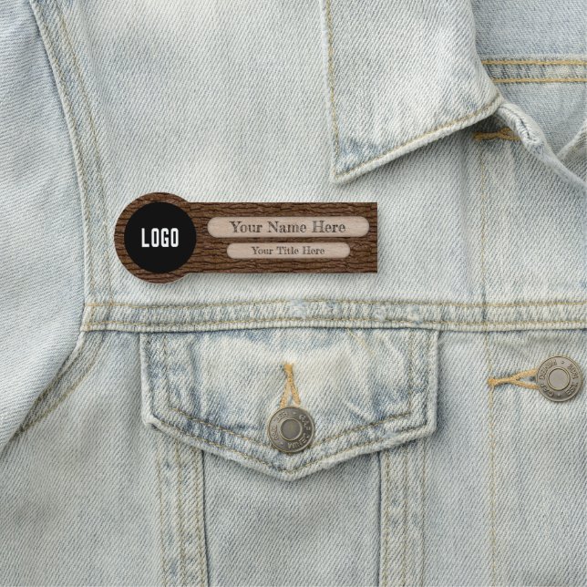 Faux Rustic Tree Bark Texture Name Tag (In Situ)