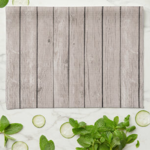 Faux Rustic Wood Brown Kitchen Towel