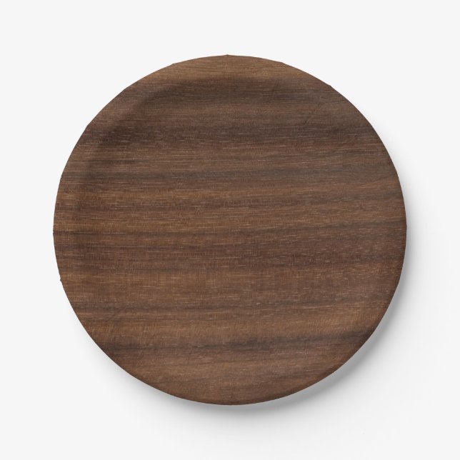 Faux Rustic Wood Plank 7" Paper Plate (Front)