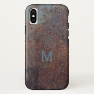 Faux Rusty Metal custom monogram phone cases