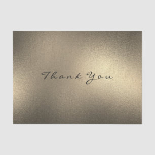 Faux Sepia Gold Blush Metallic Thank Name Tissue Paper