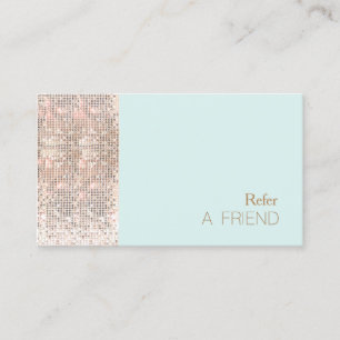 FAUX Sequin Beauty Salon Cusomer Referral Card