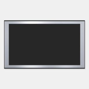 Faux Silver And Black Elegant Blank Template Sticker