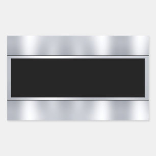 Faux Silver Black Add Text Custom Blank Template Sticker