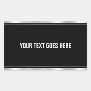 Faux Silver Black Add Your Text Template Custom Sticker