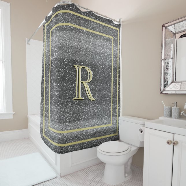 Faux Silver Black Gold Unique Three Colour Monogra (In Situ)