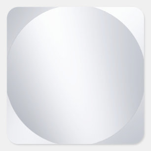 Faux Silver Blank Custom Template Metallic Look Square Sticker