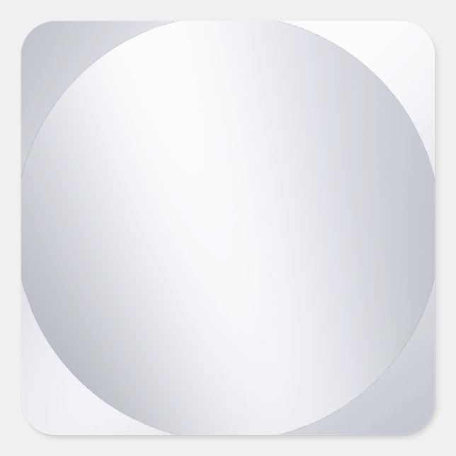 Faux Silver Blank Custom Template Metallic Look Square Sticker (Front)