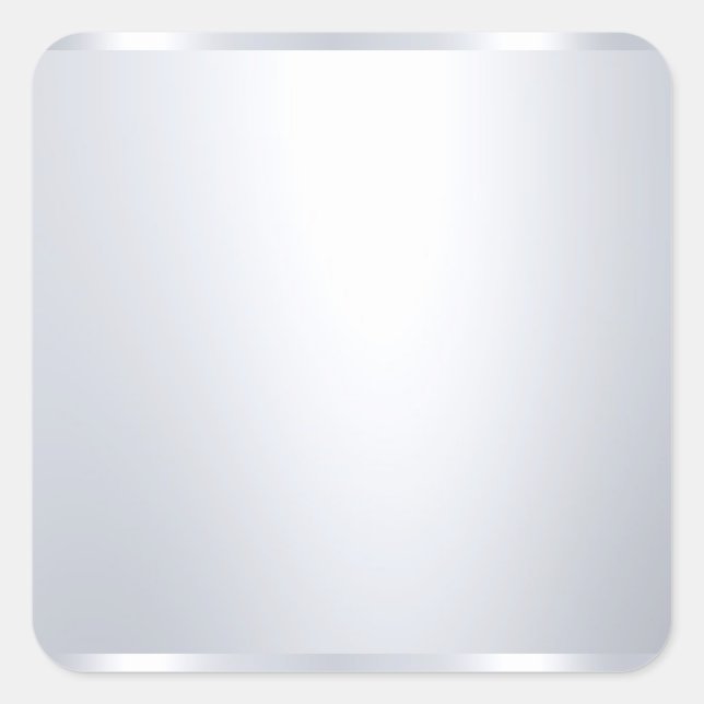 Faux Silver Blank Template Elegant Glamourous Square Sticker (Front)